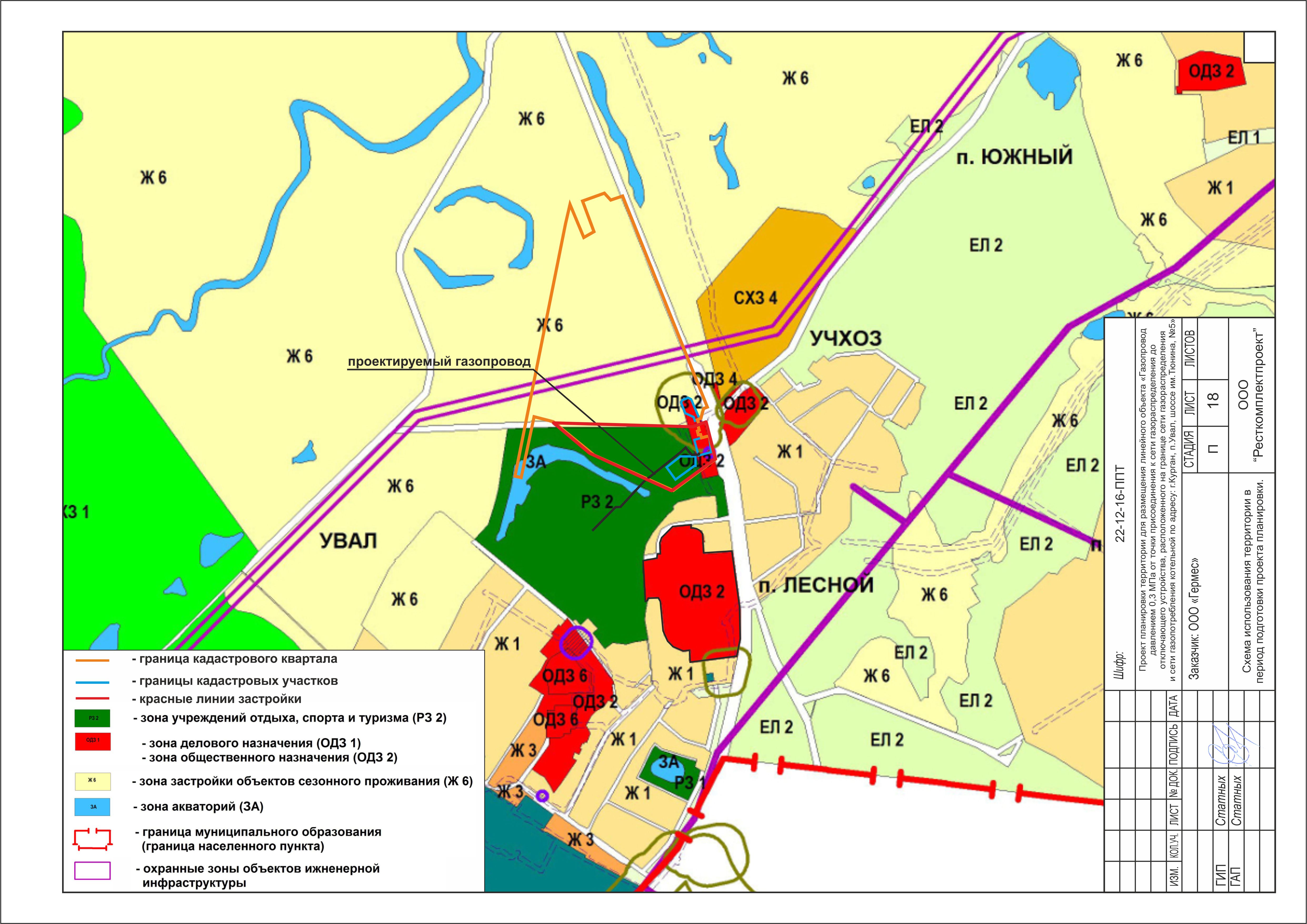 Проект планировки территории газопровод